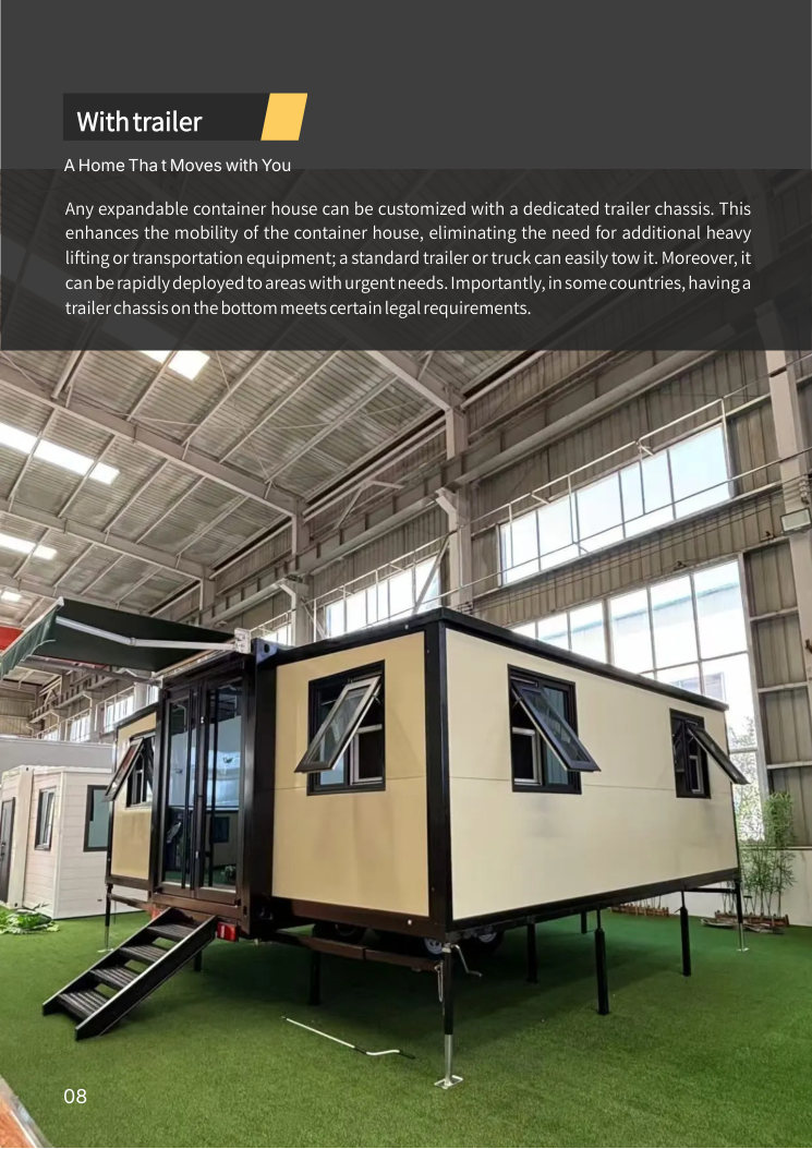 mobile expandable container house trailer chassis