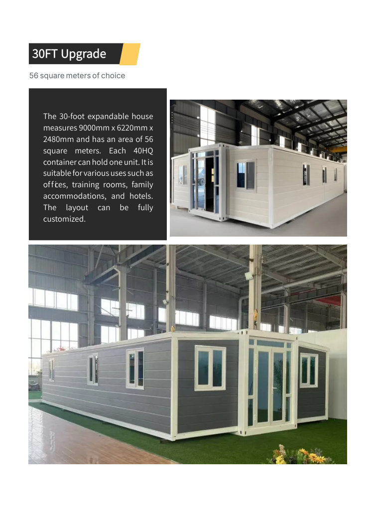 30ft expandable modular house 56 square meter prefab