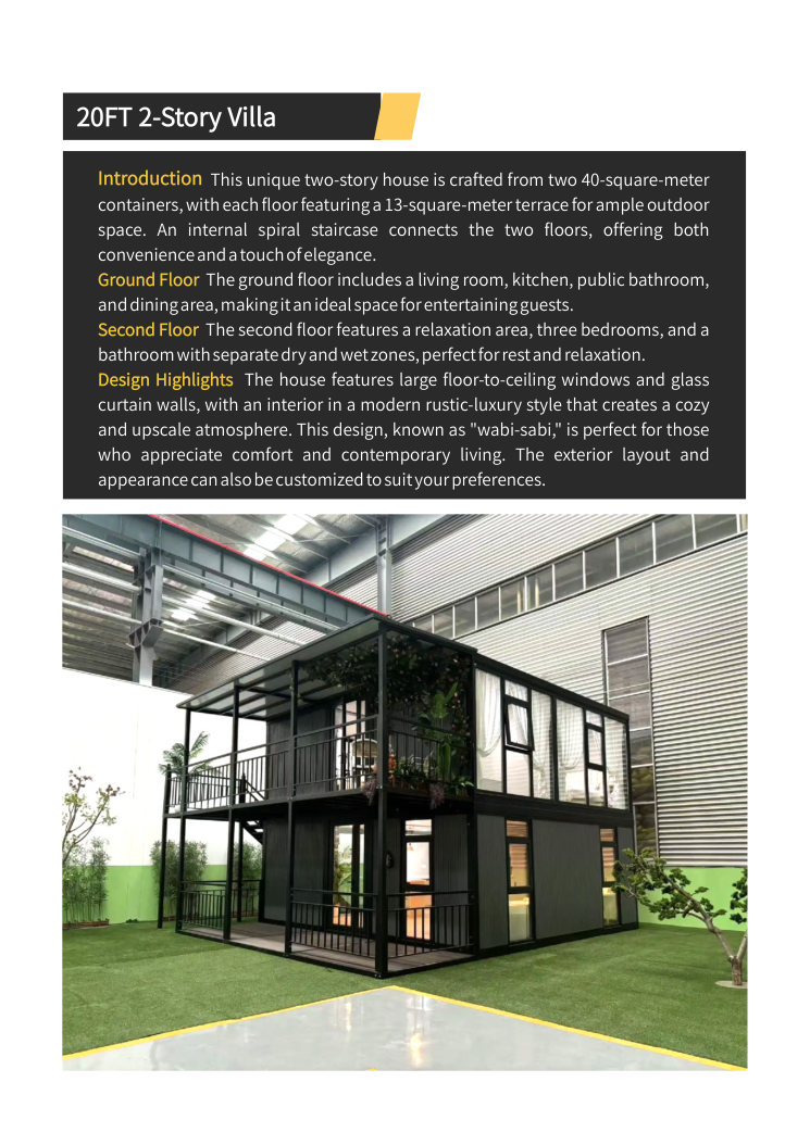 double storey expandable container villa modular home